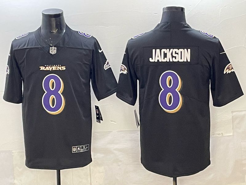 Men Baltimore Ravens 8 Jackson black Nike 2025 Limited Nike NFL Jersey 05